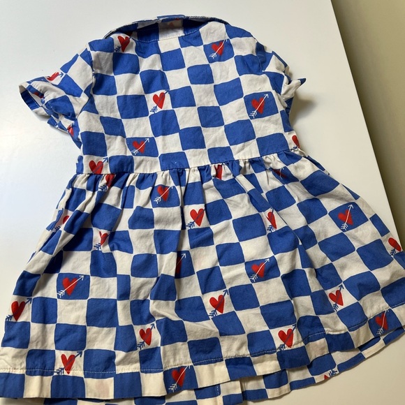 Hanna Andersson Blue Checkered Shirt with Red Hearts - Picture 4 of 4